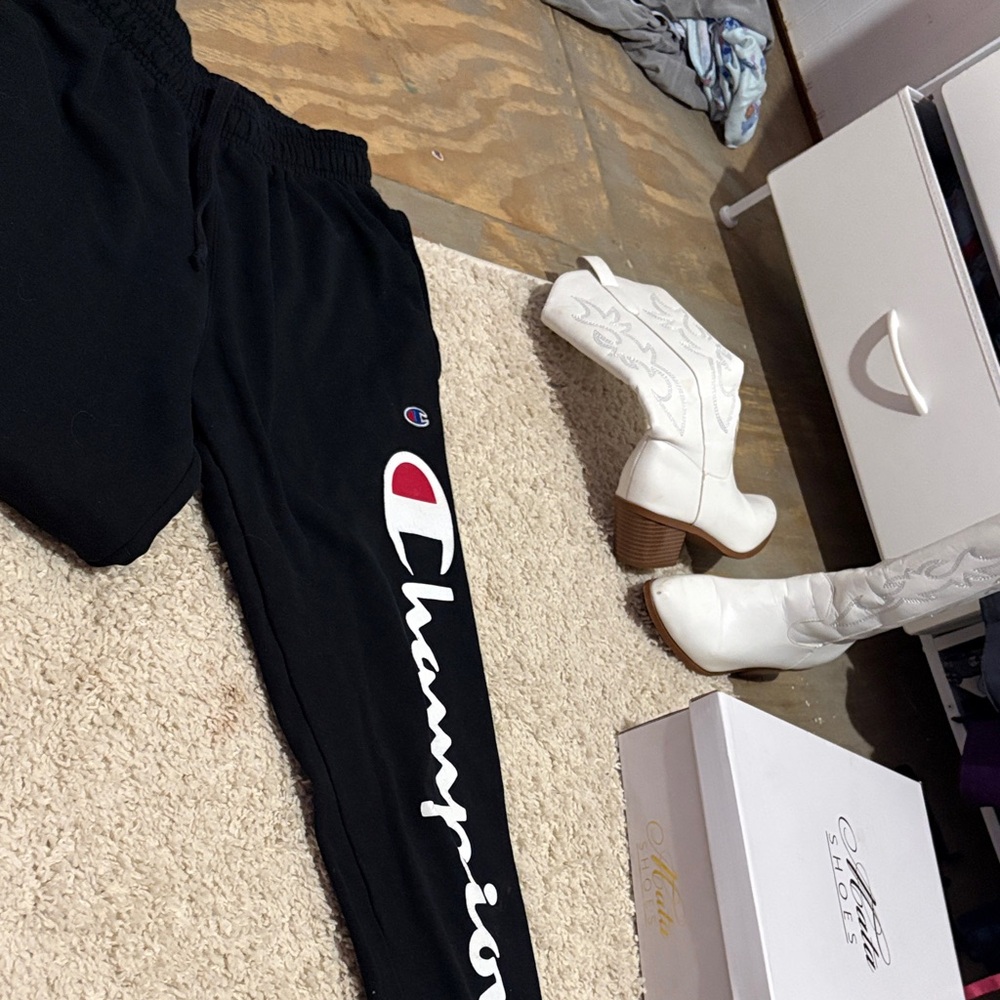 Champion Black Joggers with Logo